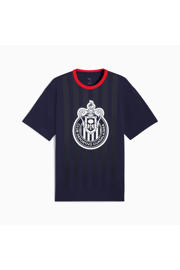 Chivas Men's Graphic Crest T-Shirt (Navy/White, 2XL)