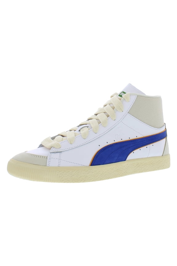 Clyde Mid Basketball Mens Shoes Size 7.5, Color: White/Royal Sapphire