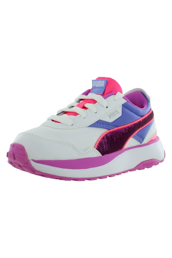 Cruise Rider Glitzy PS Boys Shoes Size 2, Color: Puma White/Purple/Orchid