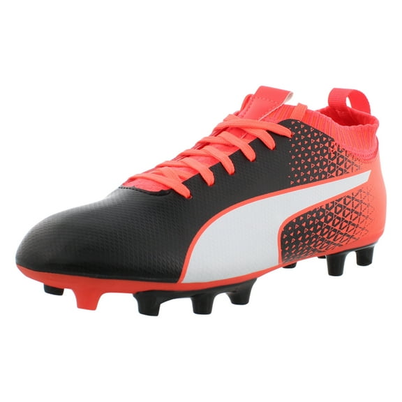 Puma Evoknit Ftb Fg Boys Shoes Size 5.5, Color: Black/White/Coral