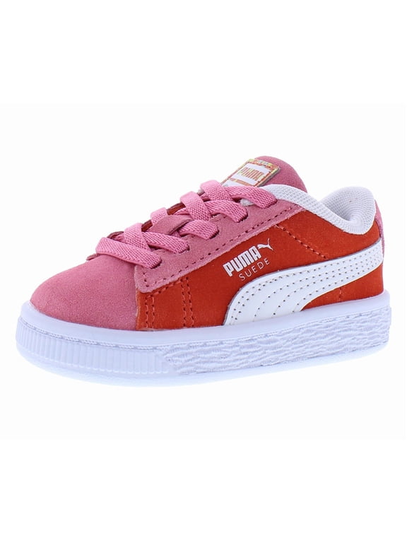 Flower Alternate Closure Suede Infant/Toddler Shoes Size 8, Color: Bubblegum/Earth/White
