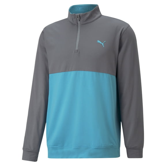 Puma Gamer Colorblock 1/4 Zip -53298514- QUIET SHADE-Dusty Aqua Size S