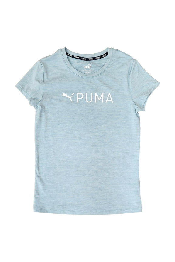 Girls Blue Puma Logo Athletic Drycell T-Shirt Work Out Tee Shirt XL 16-18