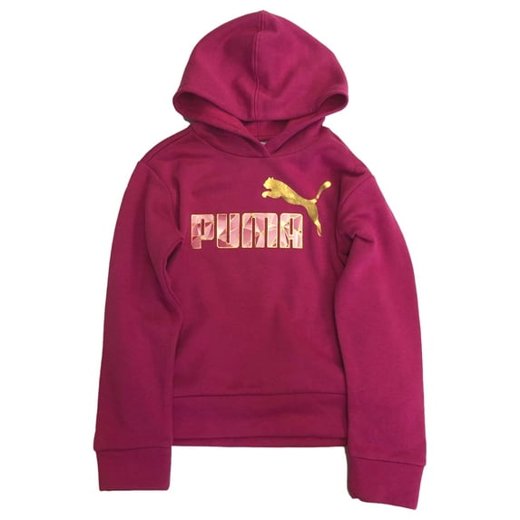Puma Girls Hot Pink Fleece Fuchsia Athletic Hoodie Sweatshirt X-Large (14)