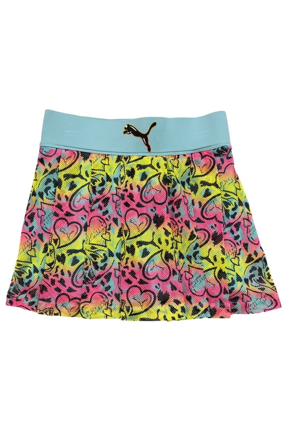 Girls Light Blue Purple Orange Mesh Athletic Skort Skirt