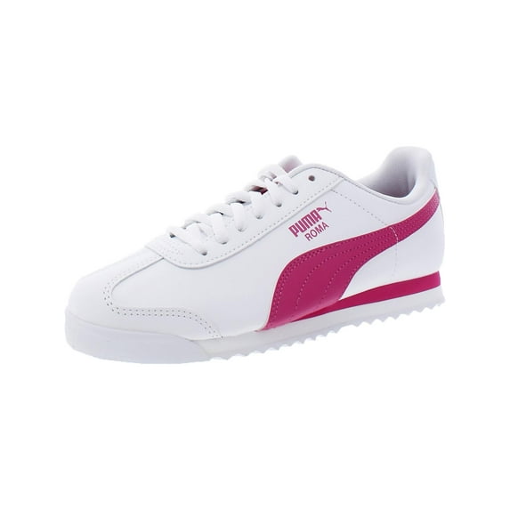 Puma Girls Roma Basic Jr Faux Leather Sneakers Pink 5.5 Medium (B,M) Big Kid