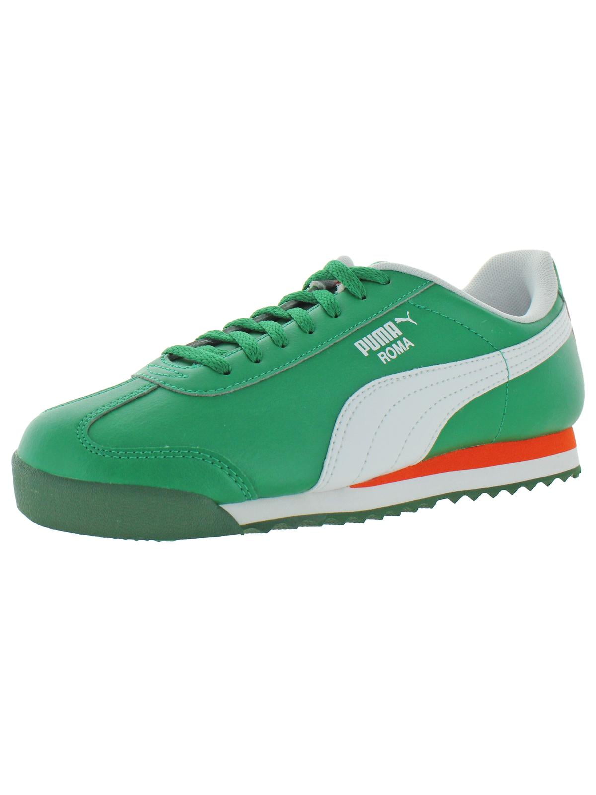 Puma Girls Roma Basic Jr Faux Leather Solid Sneakers Green 6 Narrow (C
