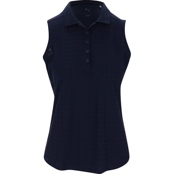 Puma Houndstooth Sleeveless Deep Navy Shirt Women S