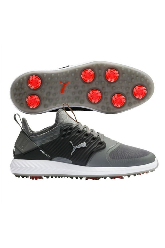 IGNITE PWRADAPT Caged Golf Shoes Quiet Shade/Antique Bronze/PUMA White 8 Medium