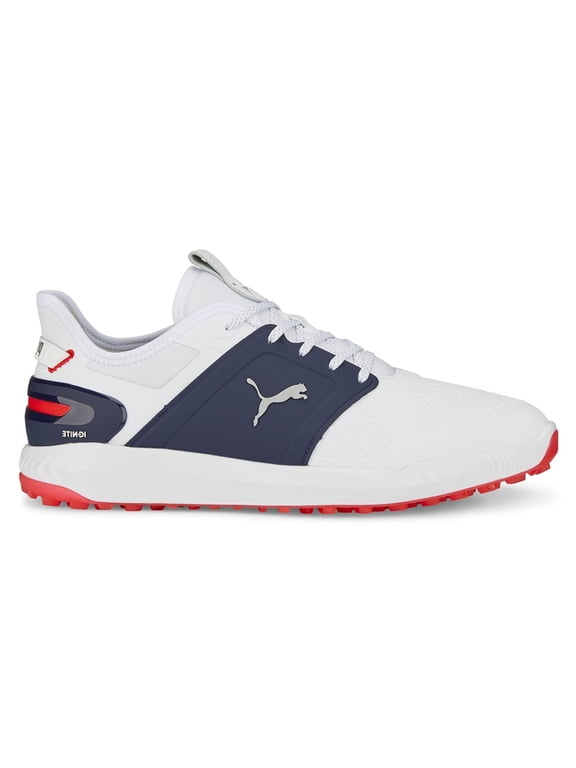 Men's Ignite Elevate Disc Spikeless Golf Shoe, 9.5 Medium White/Navy -