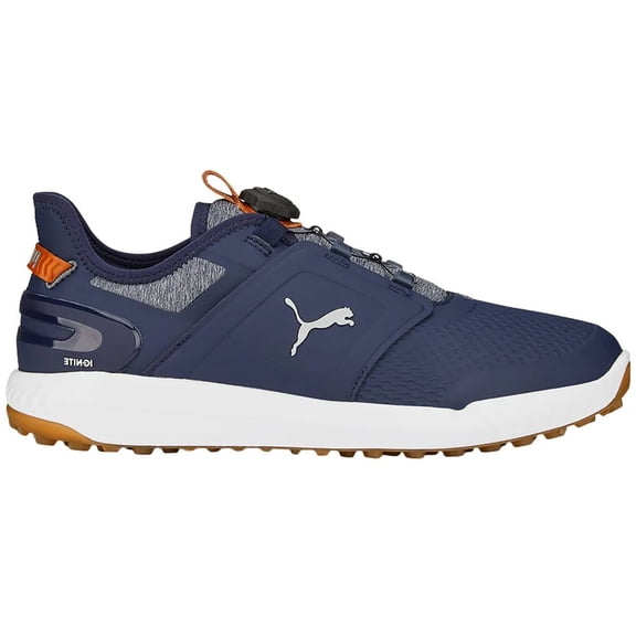 PUMA Men's Ignite Elevate Disc Spikeless Golf Shoe, 9.5 Medium Navy/Silver -