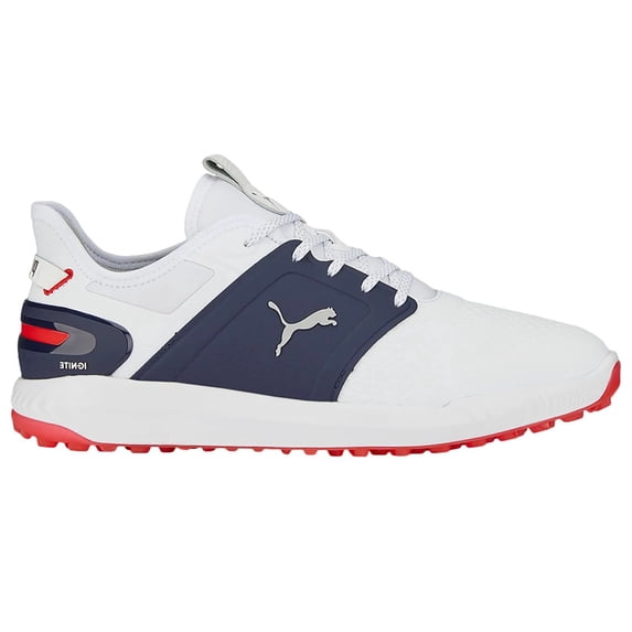 NEW Puma Men's Ignite Elevate Spikeless Golf Shoes White/Silver/Navy Size 9M