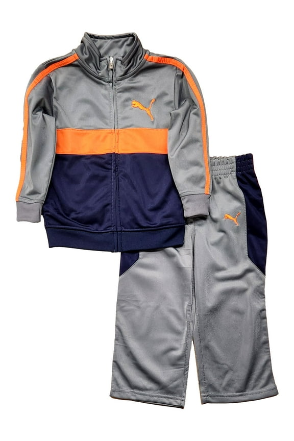 Infant Boys Navy & Gray 2pc Athletic Outfit Jacket & Sweat Pants Set 2T