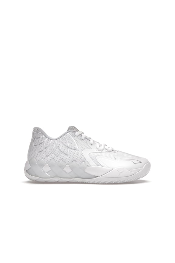 Kid's LaMelo Ball MB.01 White Silver Basketball Shoes, from StockX