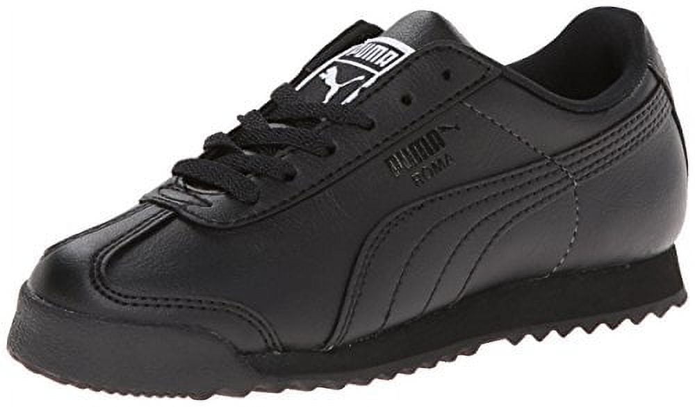Puma 354259-12: Roma Basic JR Little Kid/Big Kid Black/Black Sneaker (4.5 M US Big Kid)