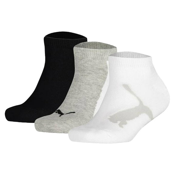 Puma Kids Sneaker Socks - Kid's Btw Sneaker, 3 Pack Black/Grey/White 27-30
