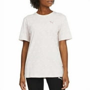 Puma Ladies Boyfriend Logo Tee T-Shirt, Rosewater Pink, Large