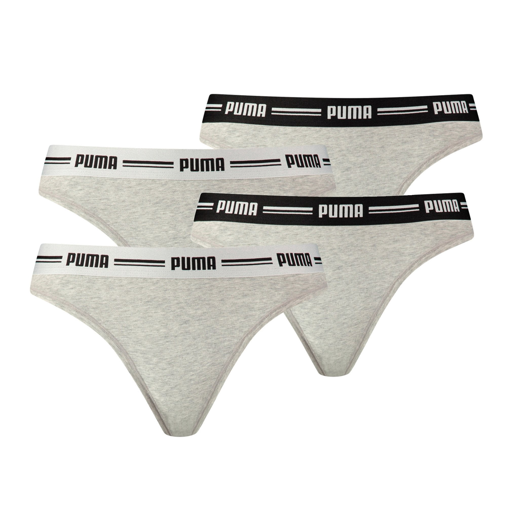 Puma Ladies String - Iconic, Soft Cotton Modal Stretch, Pack Of 4 Grey ...