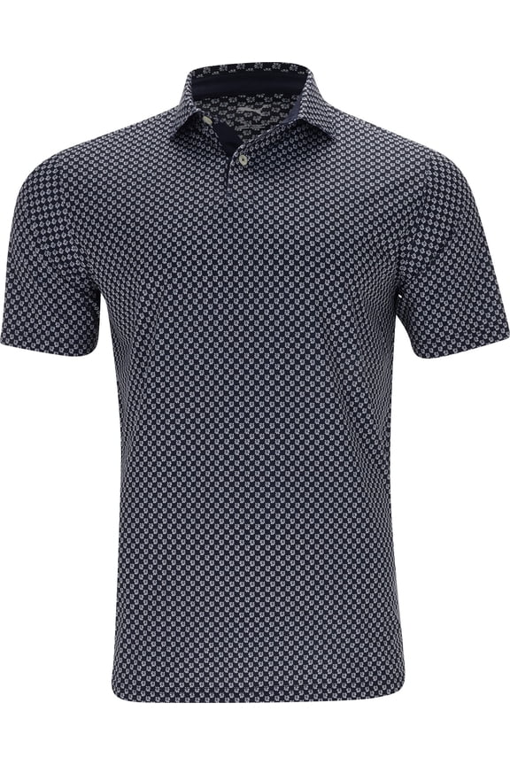 MATTR Micro Floral Deep Navy/White Glow Shirt Men L