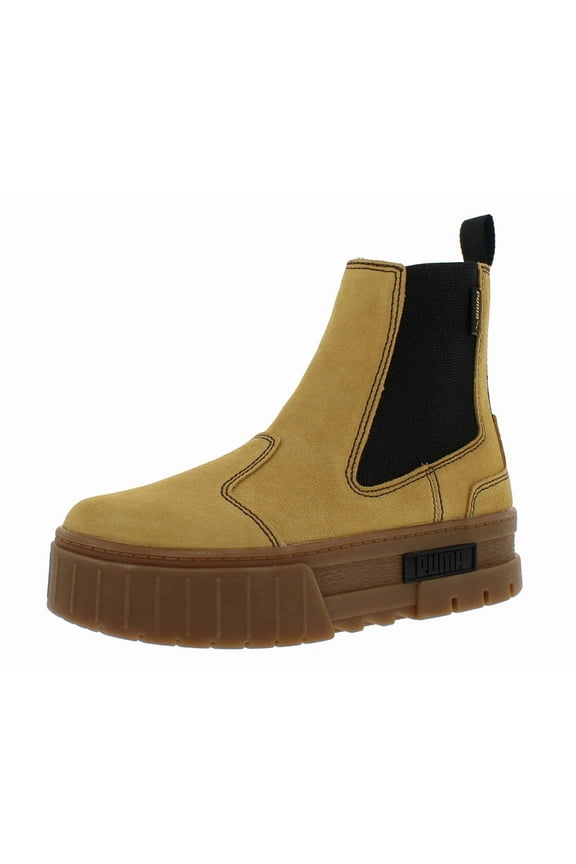 Mayze Chelsea Suede Womens Shoes Size 9, Color: Beige