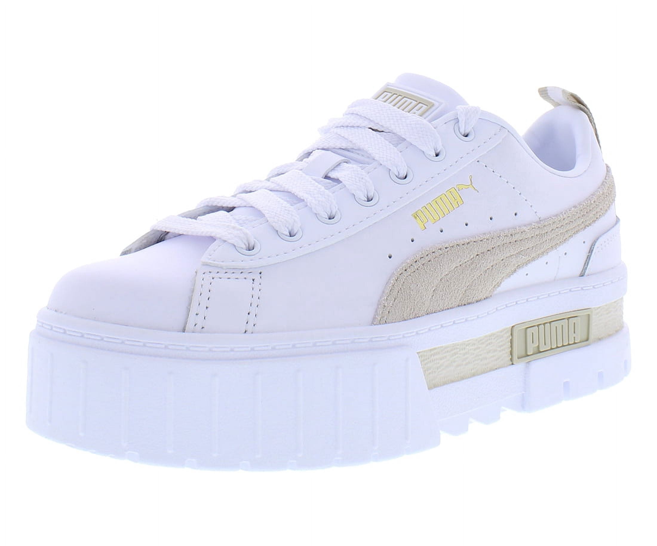 Puma Mayze Lth Womens Shoes Size 8, Color: Puma White/Peyote