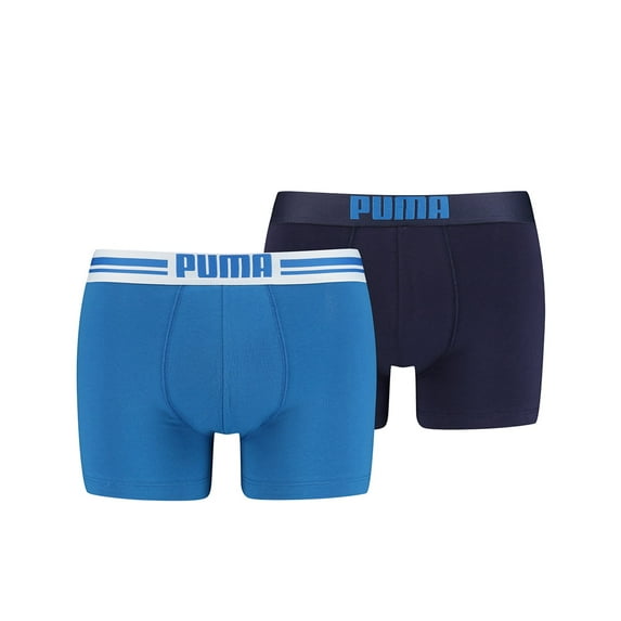 Puma Men Boxershorts - Placed Logo Boxer, Everyday, 2Er Pack Navy L ( Large)
