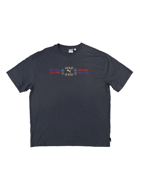 Men's T-Shirt Cotton Comfort Casual Embroidered Graphic Shadow Gray XL New