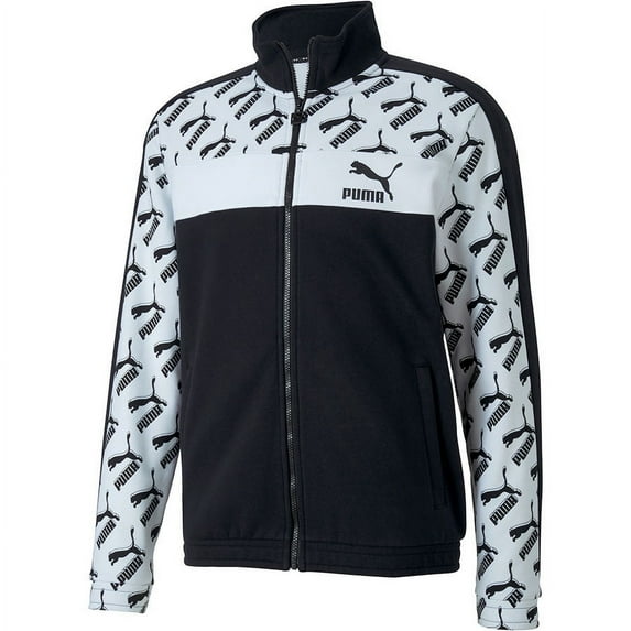 Puma Men's AOP T7 Track Jacket Zipper Black-White 596280-01