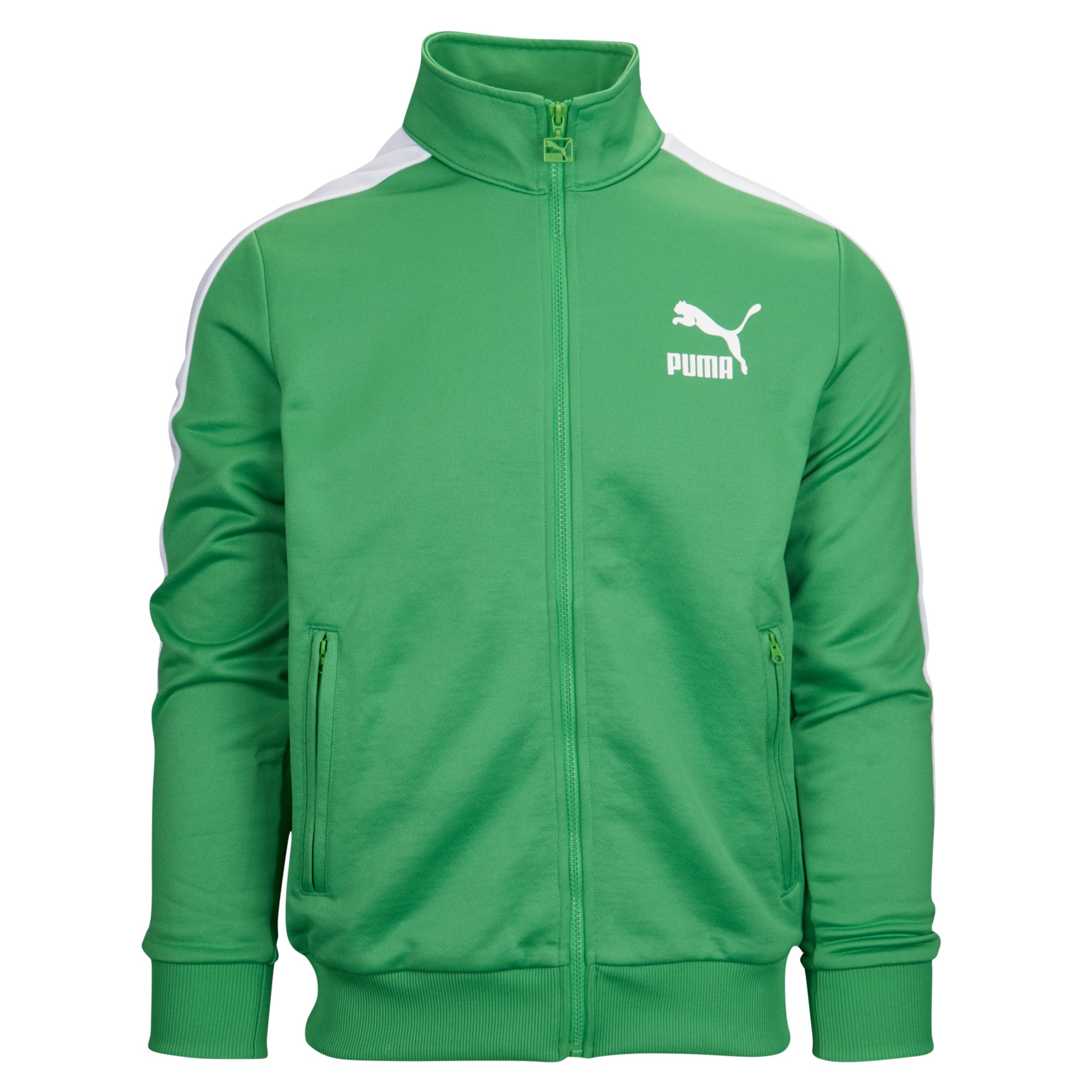 Puma Men s Archive T7 Track Jacket Kelly Green Puma White 572658 60 Walmart