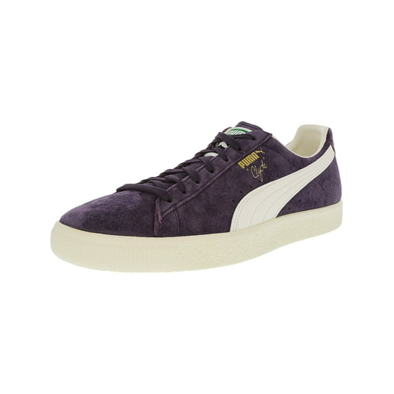 Puma Men's Clyde Premium Sweet Grape / Whisper White Ankle-High Suede Fashion Sneaker - 11M
