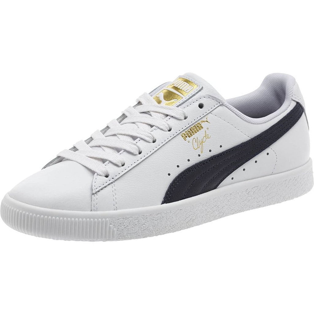 Puma Men's Clyde White / Black Gold Ankle-High Leather Fashion