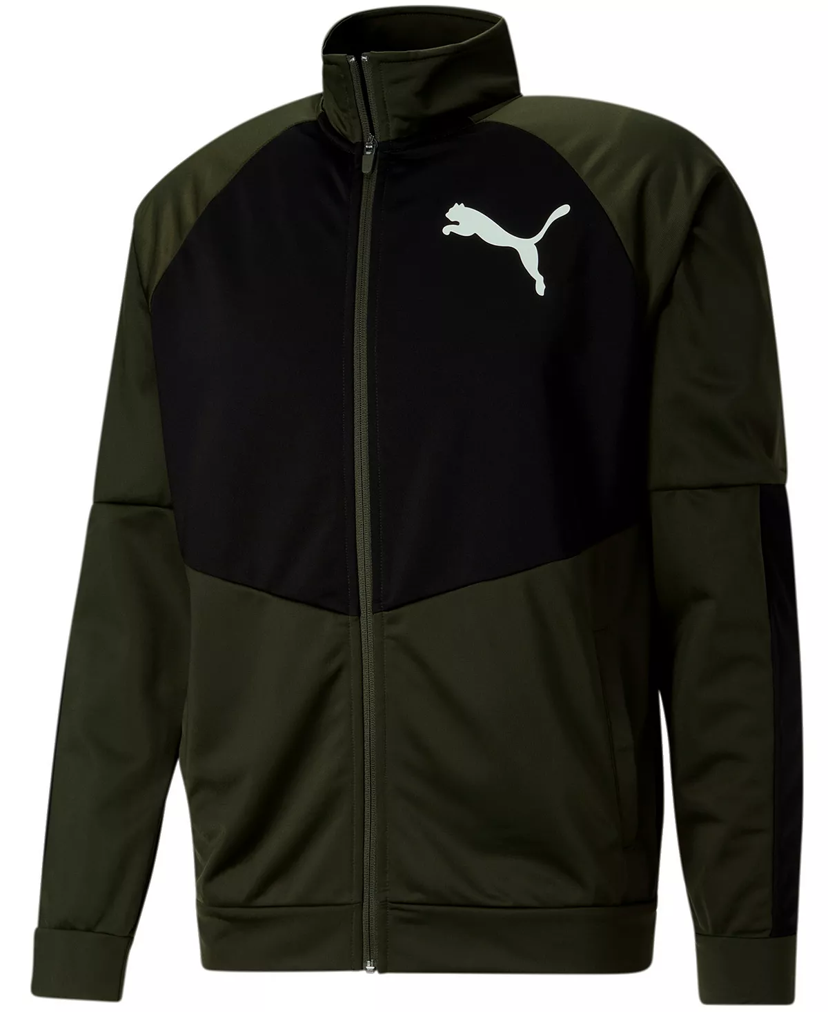 Puma Men's Contrast 2.0 Colorblocked Logo Print Track Jacket
