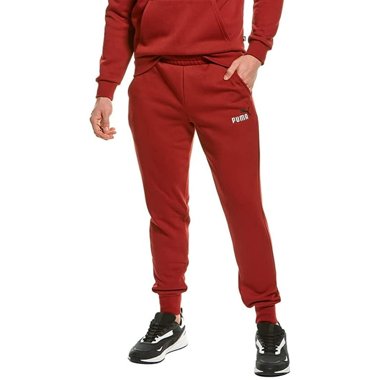 PUMA Mens Essentials Logo Fleece Pants X Large Intense Red Walmart
