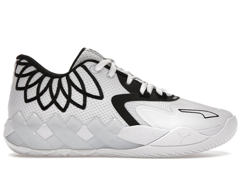 PUMA Lamelo Ball MB. 01 白黒ミスマッチ Puma Men's LaMelo Ball MB.01 Lo White Black Basketball Shoes, from