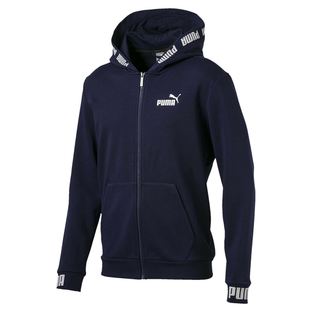 Puma Men s Regular Fit Amplified Hooded Jacket Navy XL Walmart