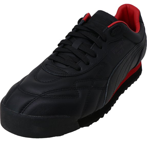 Puma Men's Roma Anniversario Black / High Risk Red Ankle-High Leather Sneaker - 11M