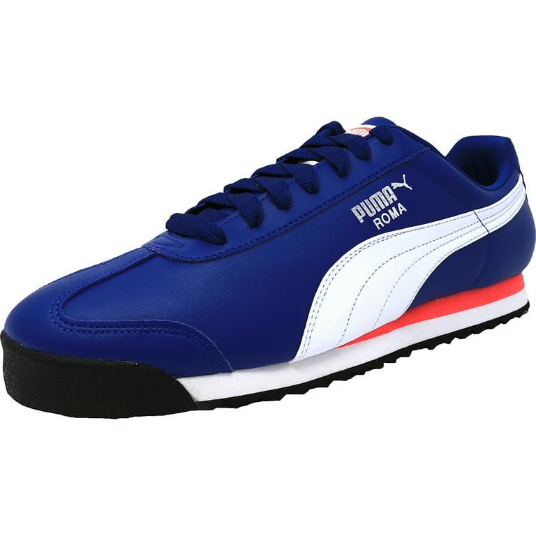 Puma Men s Roma Basic True Blue White Ankle High Fashion Sneaker 10M Walmart