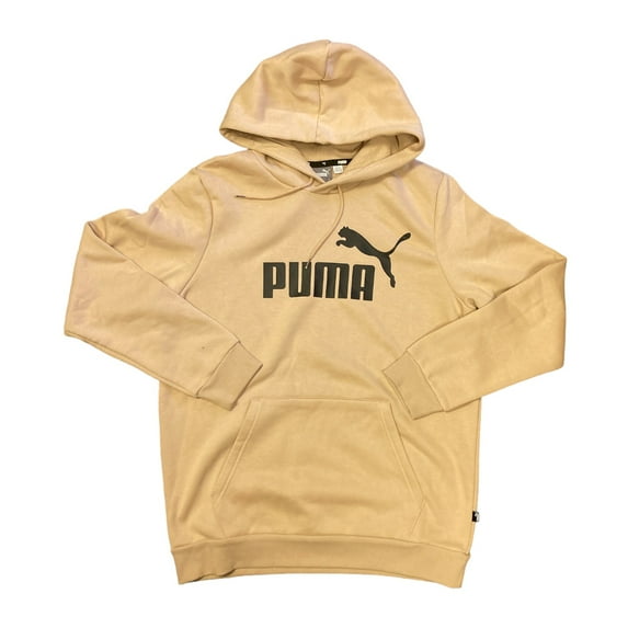 Puma Men's Soft Long Sleeve Kangaroo Pocket Classic Big Logo Hoodie (Light Sand, S)
