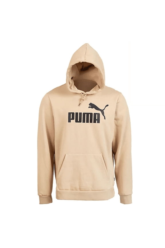 Men's Soft Long Sleeve Kangaroo Pocket Classic Big Logo Hoodie (Light Sand, XL)