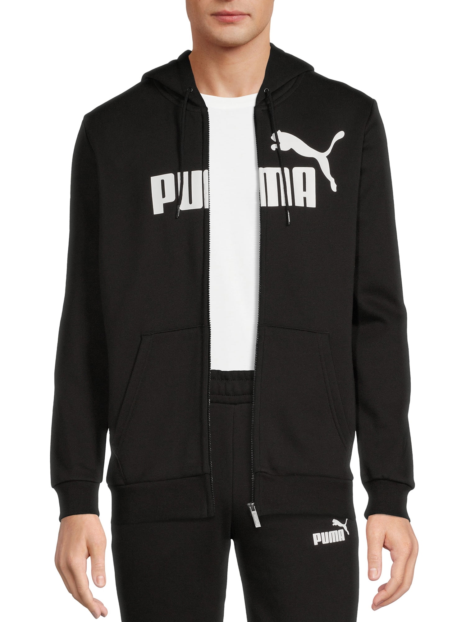 Puma Men\'s and Big Men\'s Essential Logo Full Zip Fleece Hoodie, Sizes up to  XXL | Sweatshirts