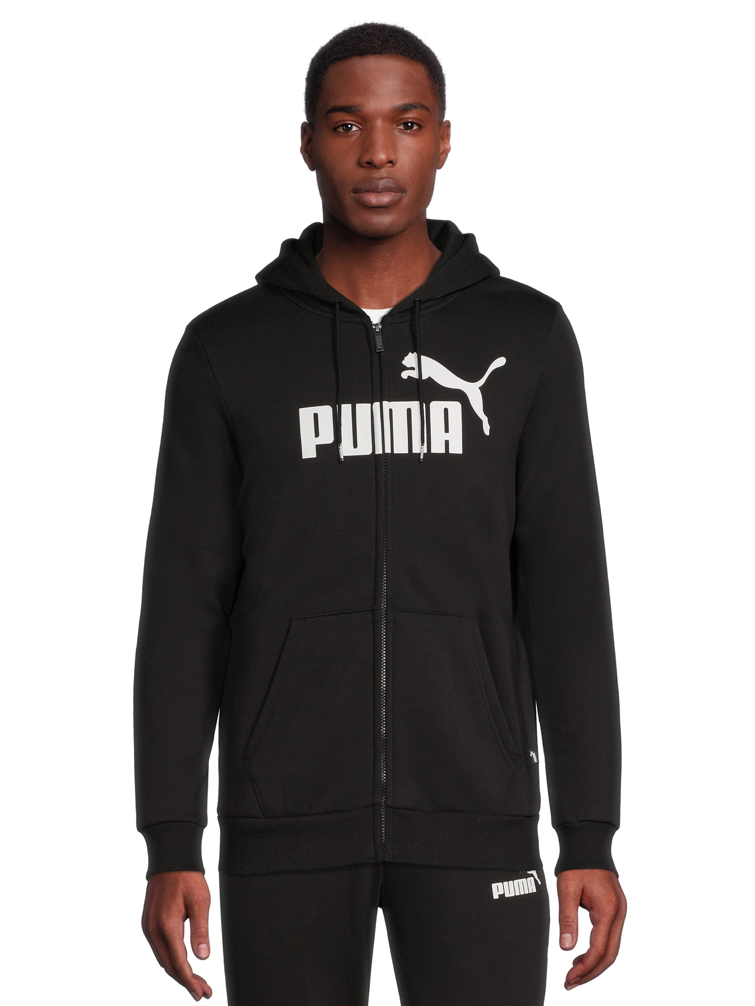 Puma Men's and Big Men's Essential Logo Full Zip Fleece Hoodie, Sizes up to  XXL
