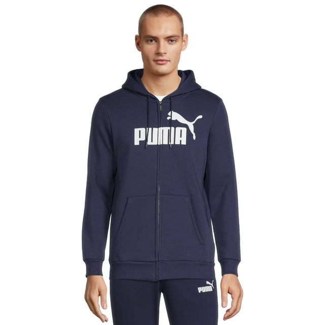 Puma Men's and Big Men's Essential Logo Full Zip Fleece Hoodie, Sizes ...
