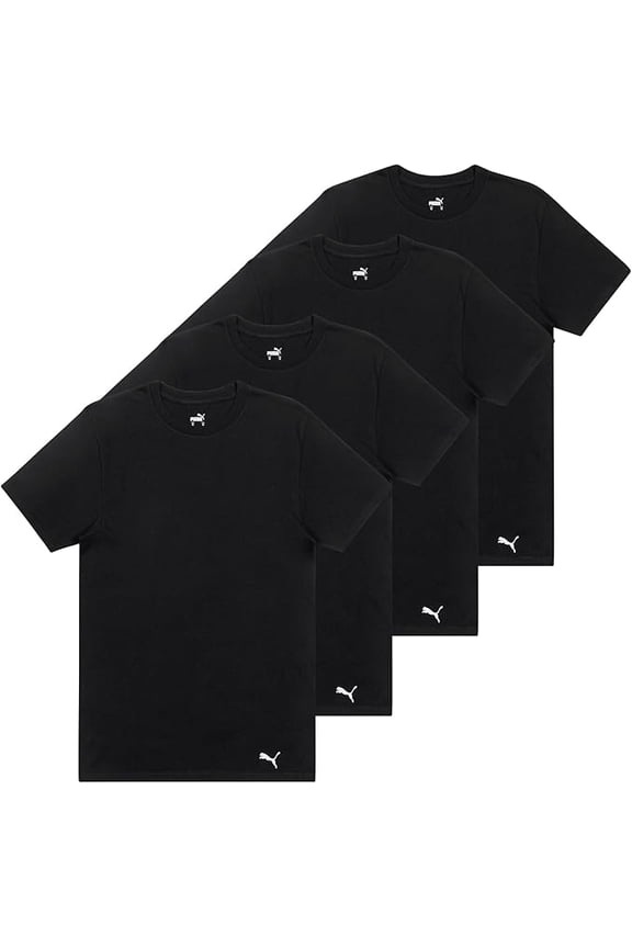 Mens 4 Pack Cotton Crewneck Short Sleeve T-Shirt