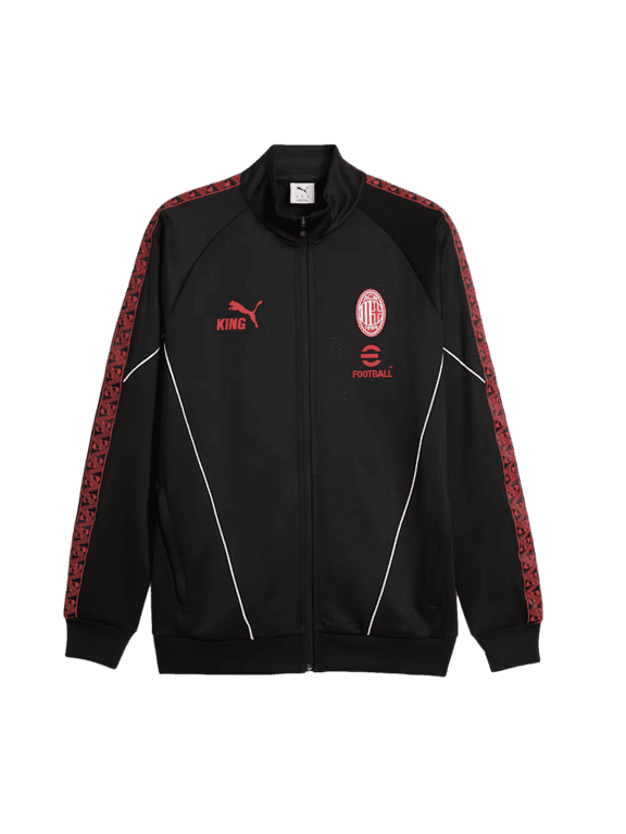 Mens AC Milan King Anthem Jacket, Color Black/for All Time Red (L)