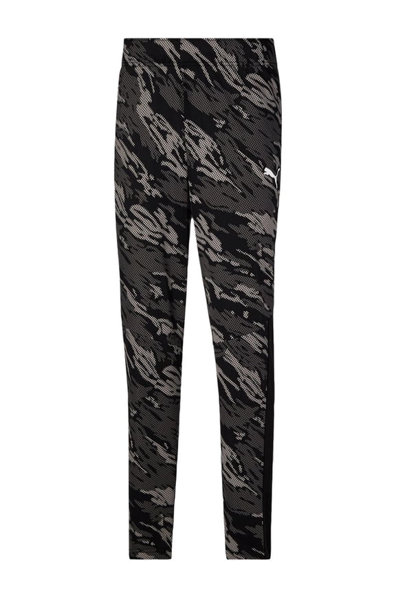 Mens Camo-Print Knit Pants Black Camo S