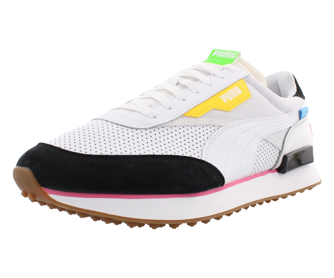 Future Rider Finish Mens Shoes Size 11, Color: White/Puma Black/Fluo Pink