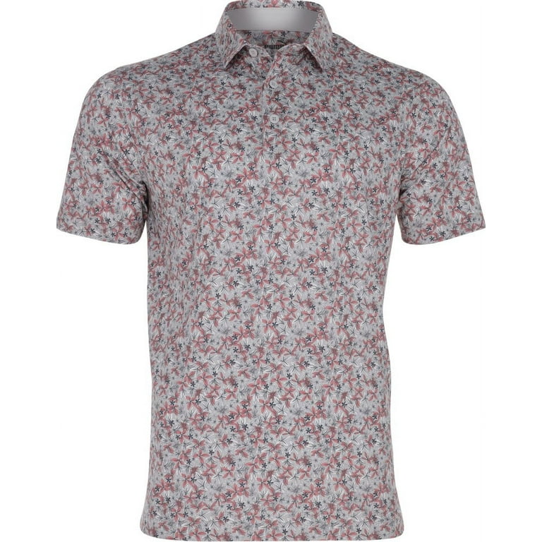 Puma Mattr Florals Golf Polo Shirt - High Rise/Flamingo Pink