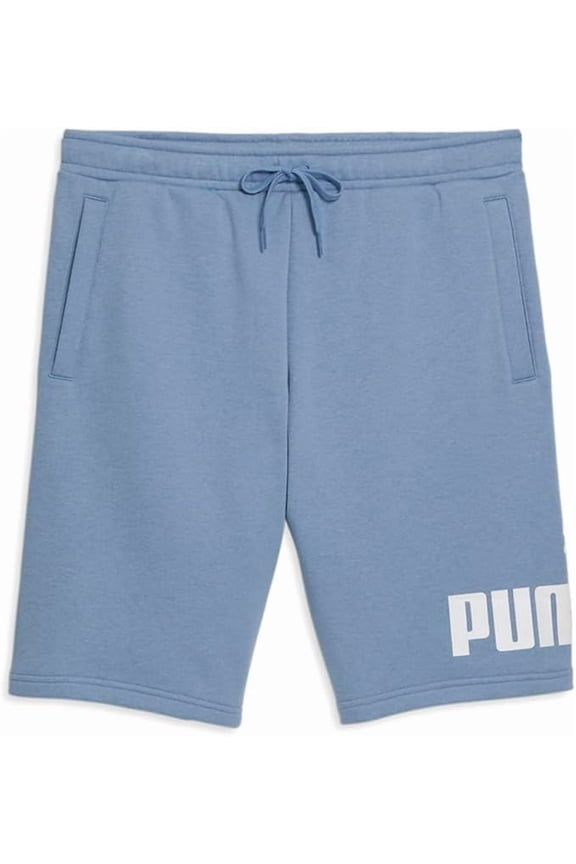 Mens Regular fit Big Logo Print Fleece Shorts Small Powder Blue Solid