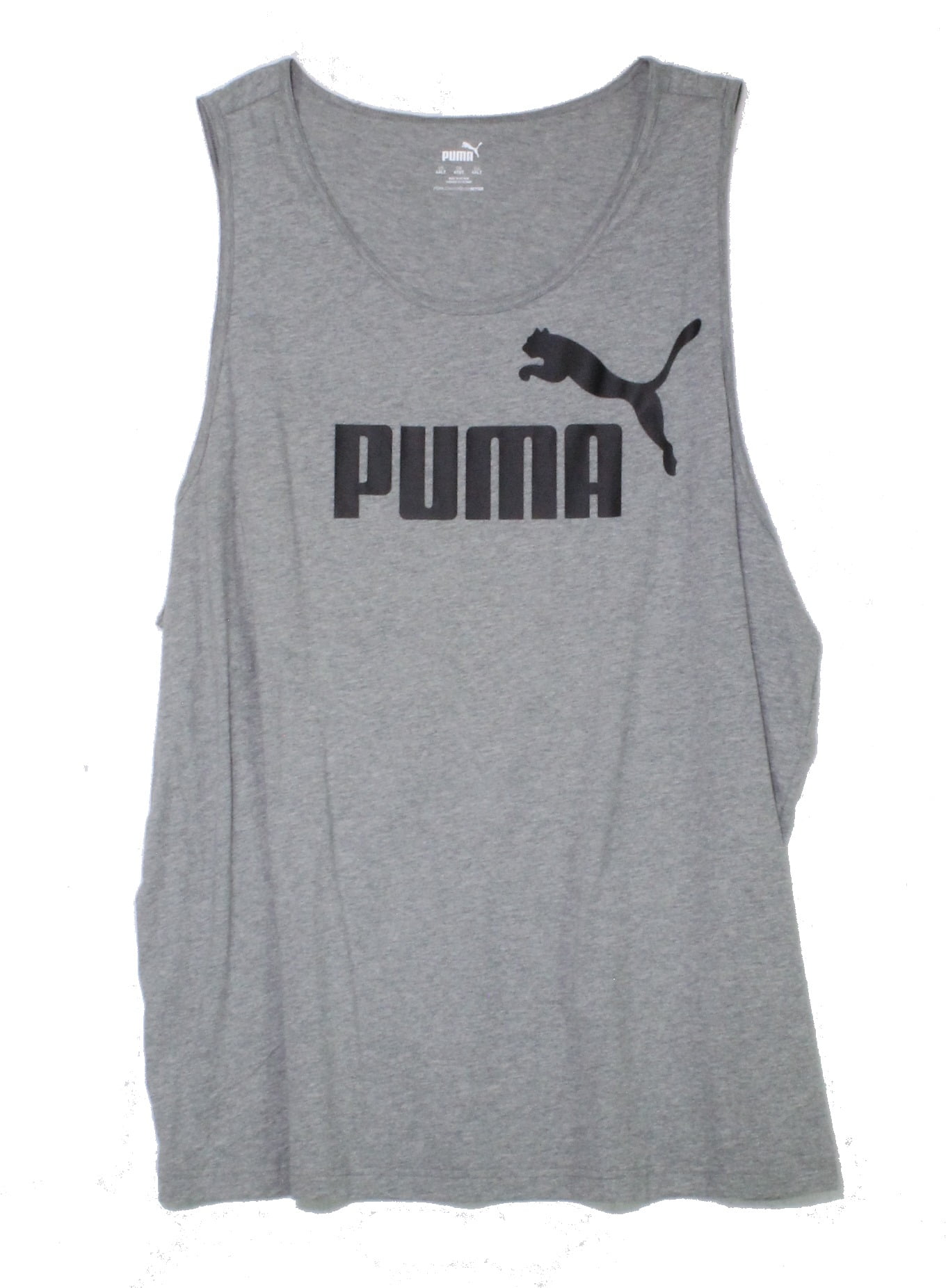 Puma Mens Tops Big & Tall Tank Regulat-Fit Logo Graphic Gray 4XL 