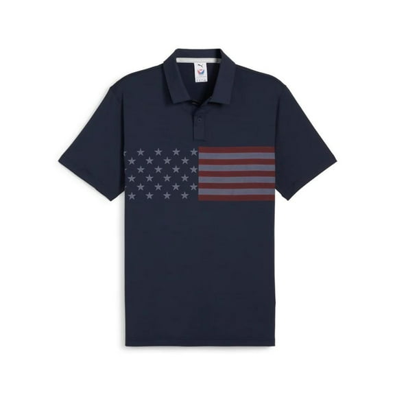 Puma Mens Volition Stars & Bars Golf Polo - 53747805 - Deep Navy - L